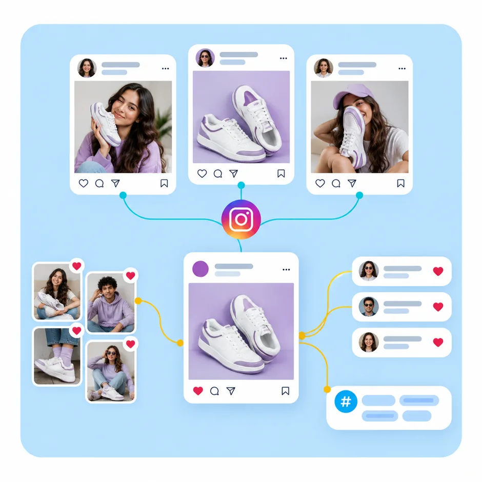 Influencer collaborations and hashtag communities