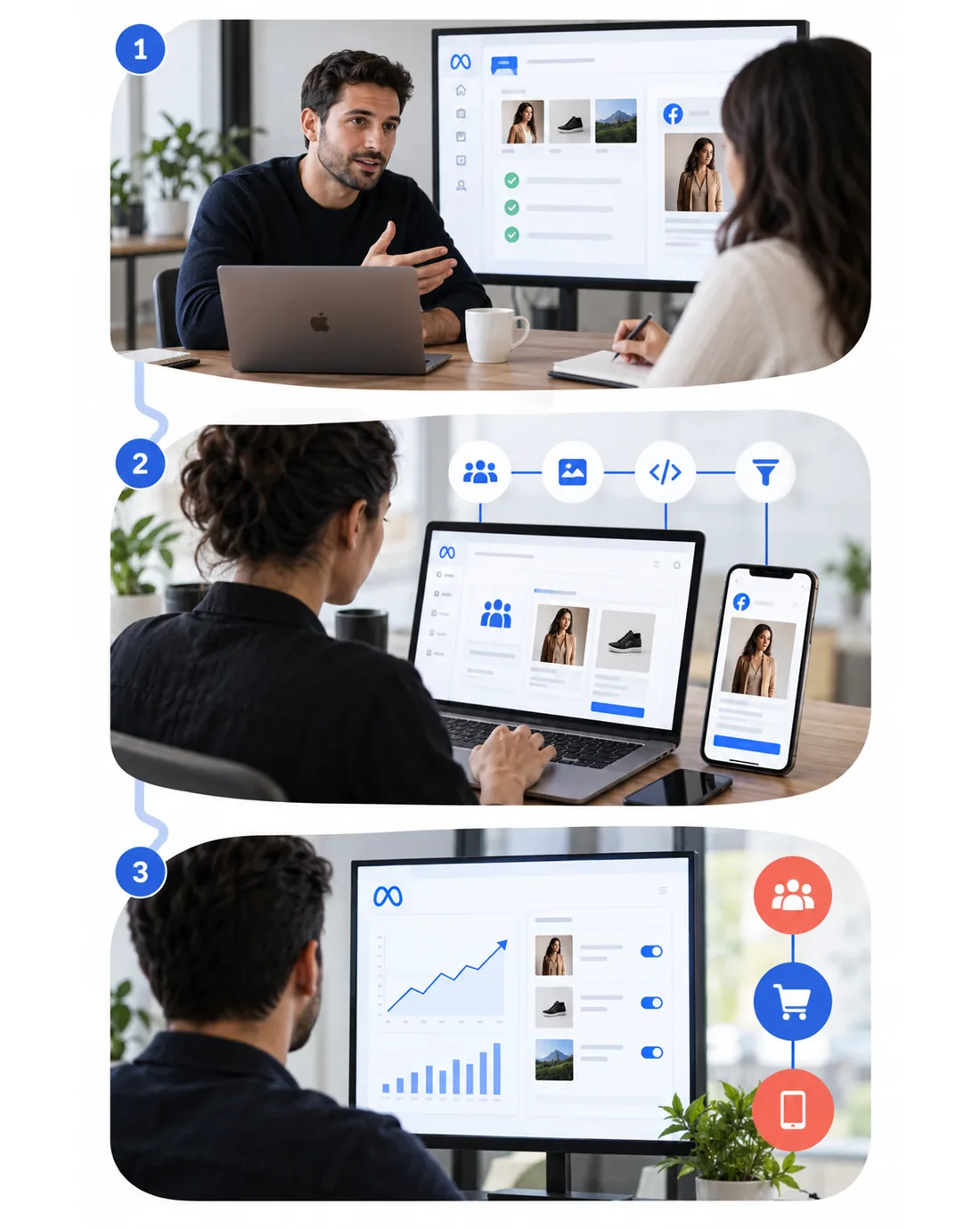 Get started with Facebook advertising services in three easy steps