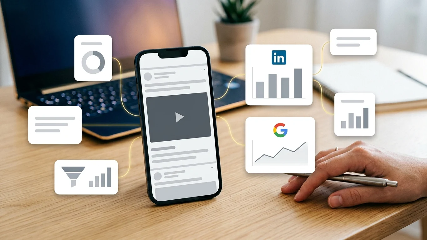 Paid media creative and performance cards for an AI app